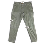 J Jill Womens 10 Olive Green Cargo Pants Utility Straight Leg Washed Cotton