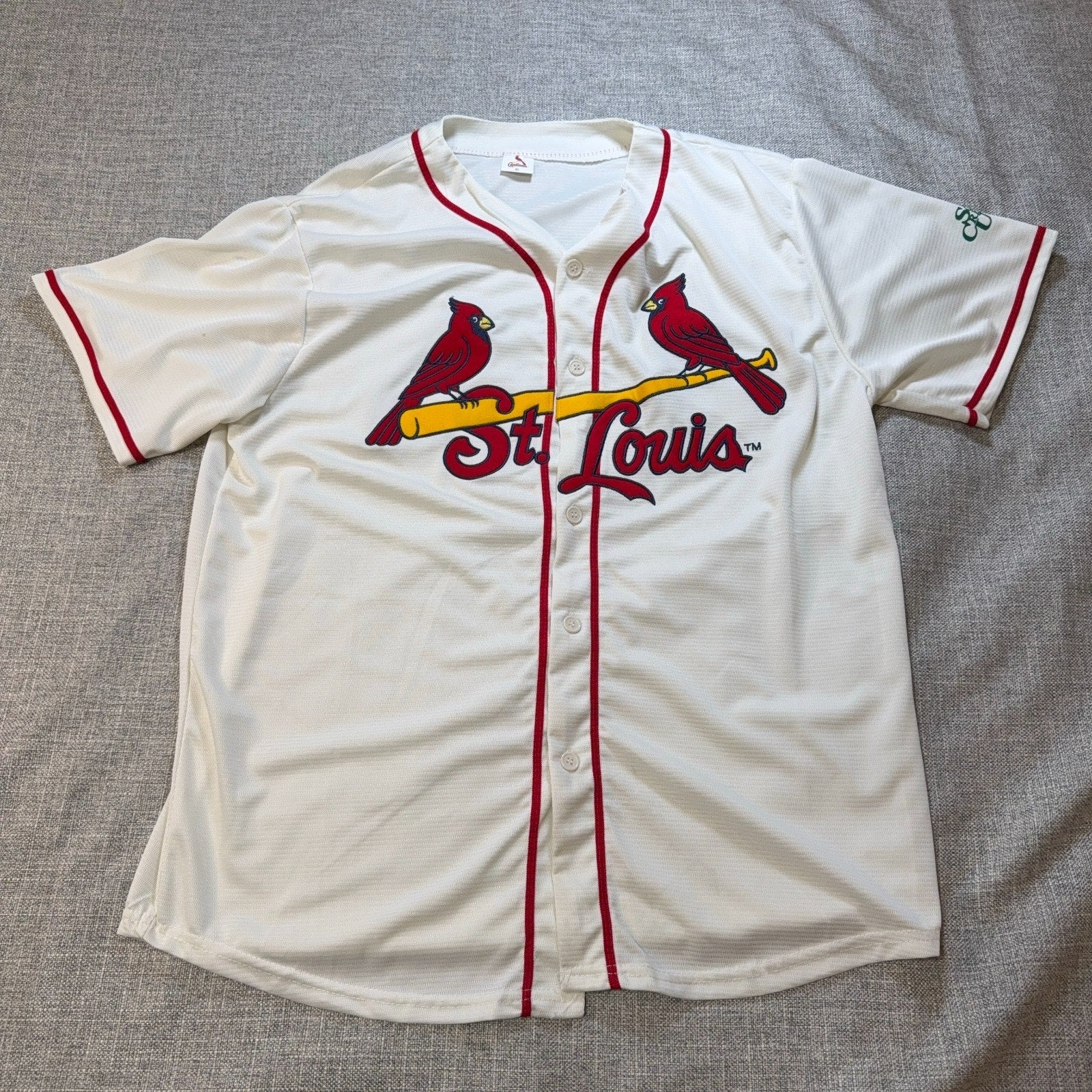 St Louis Cardinals MLB SGA Jersey Adult XL White Scott Credit Union Blank Back