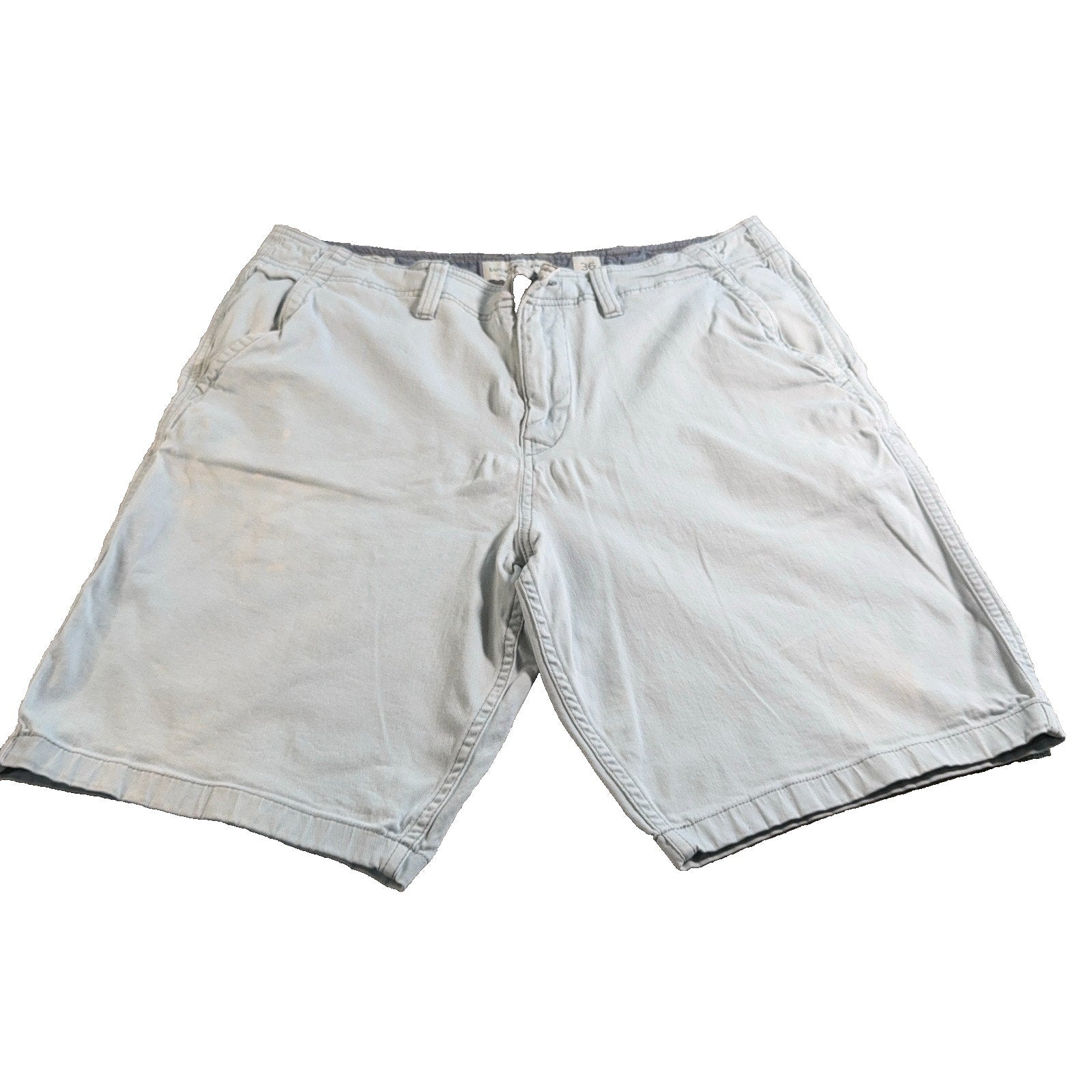 Lucky Brand Saturday Stretch Shorts Mens 36 Blue Chino Casual Flat Front 9.5 Ins