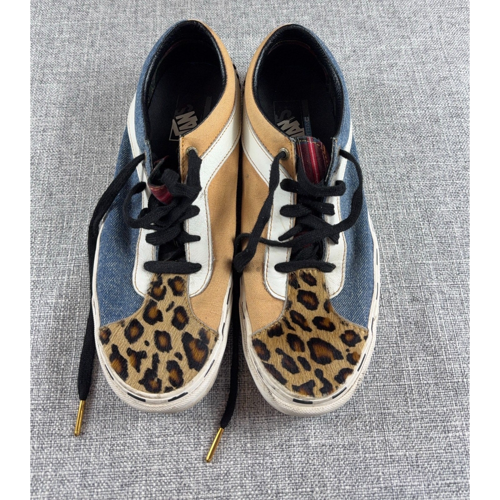 Vans Bold Ni Bender Shoes Mens 10 Leopard Denim Houndstooth Patchwork UltraCush