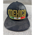 Top Level Mexico Snapback Hat Black Gold Embroidered Mexican Flag Eagle Cap