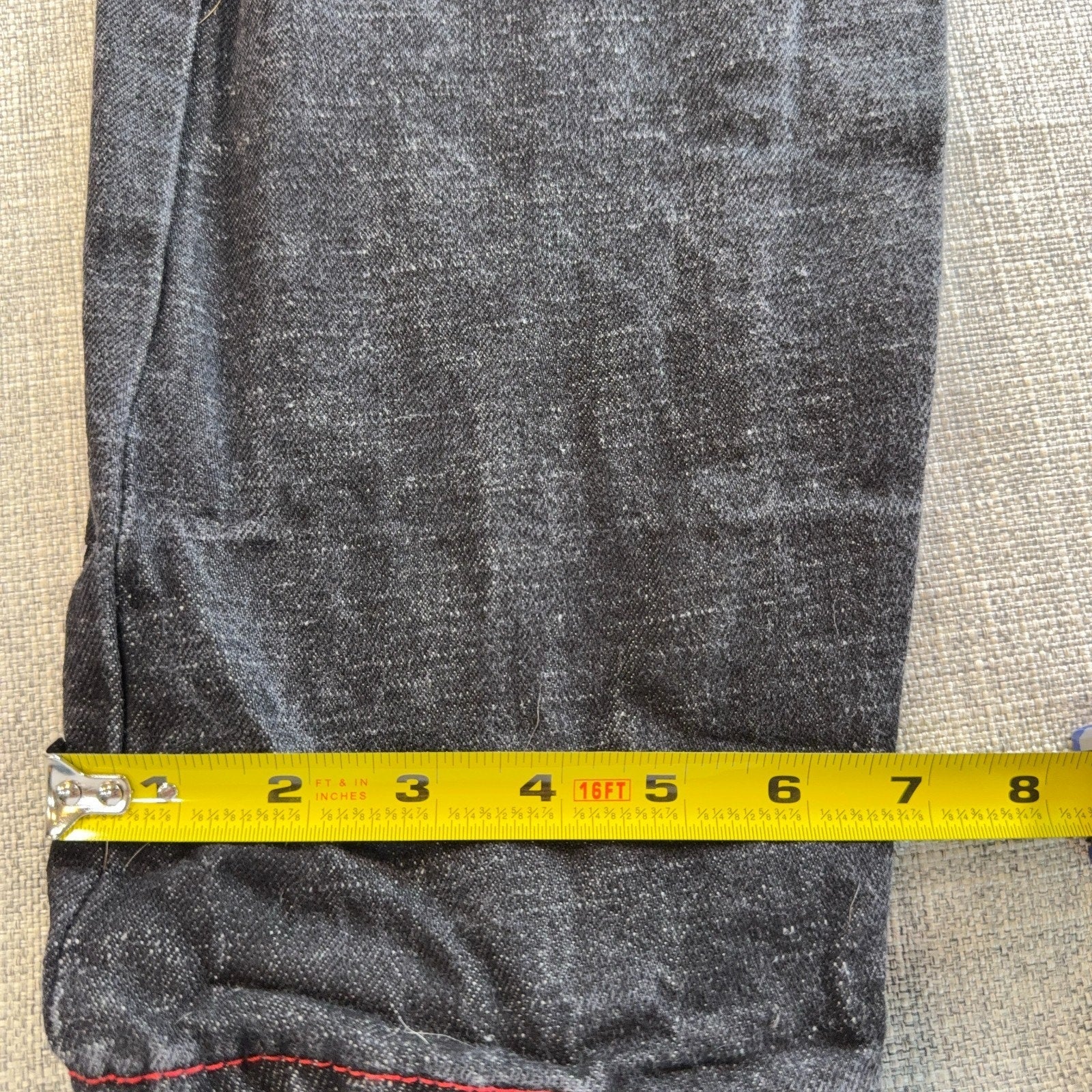 Refuse Life Style Denim Jeans Mens 34 Black Y2K Embroidered Pockets Streetwear
