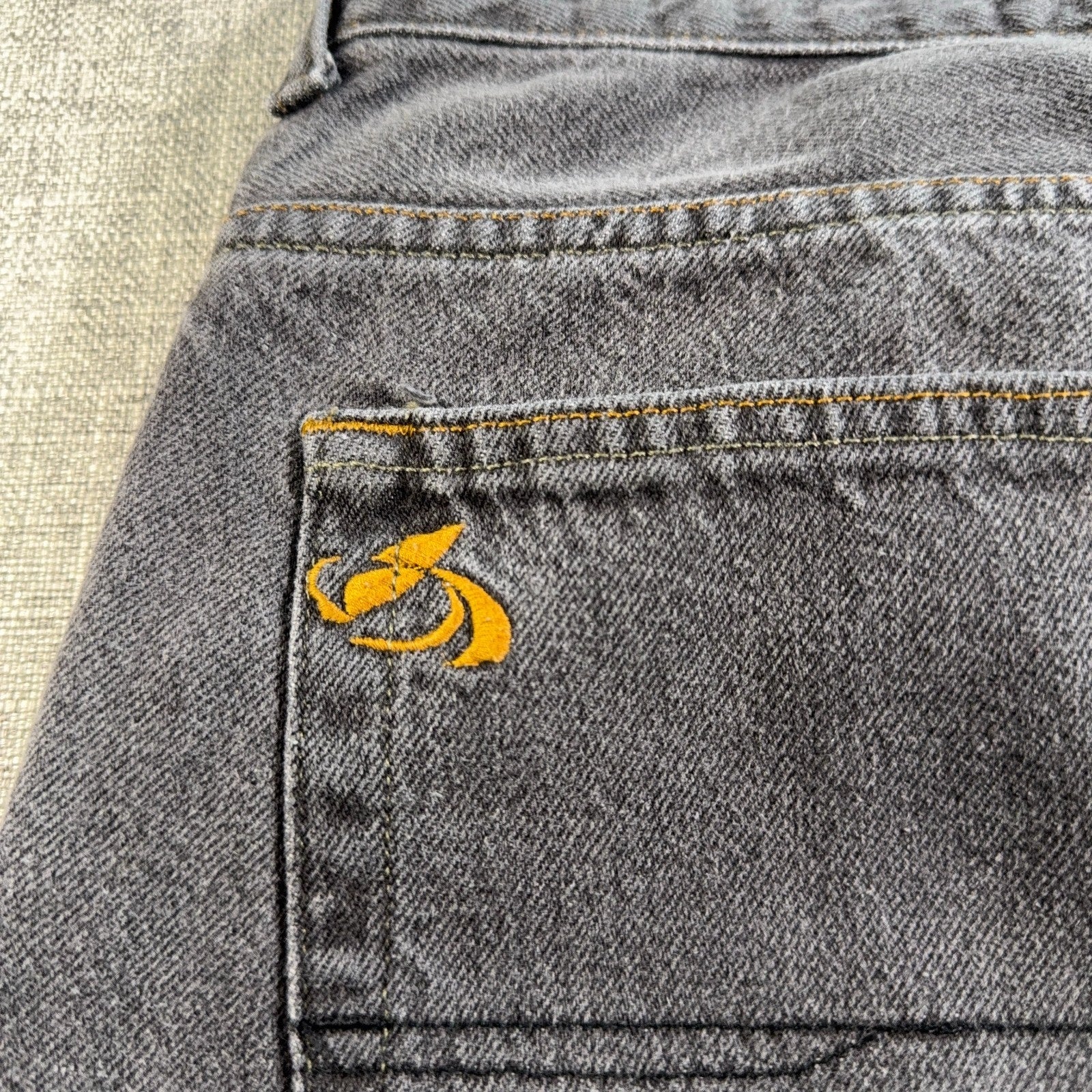 Kikwear Rushmore Jeans Mens 33x30 Gray Baggy Wide Leg Y2K Rave Skater Denim