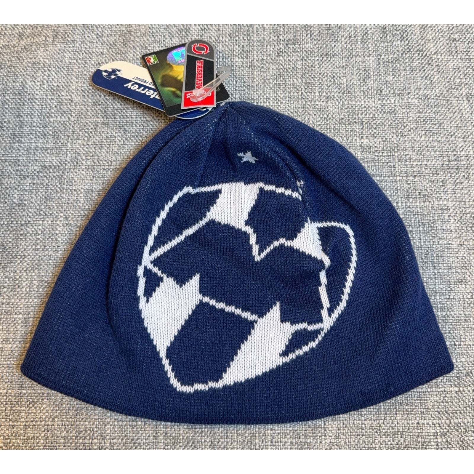 CF Monterrey Rayados Reversible Beanie NWT FMF Liga MX Soccer Knit Hat Blue
