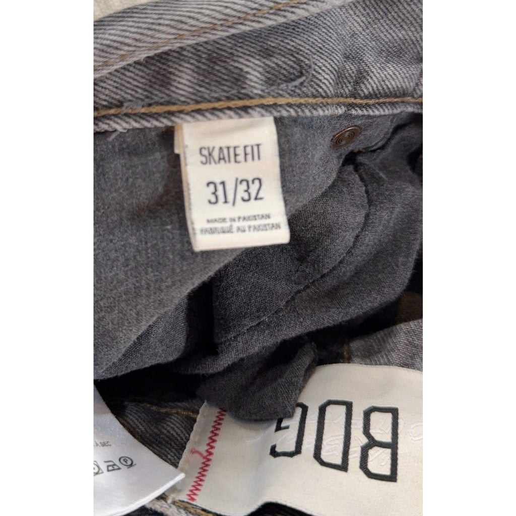 BDG Skate Fit Gray Baggy Jeans 31 Y2K Grunge Wide Leg Raw Hem Skater Denim