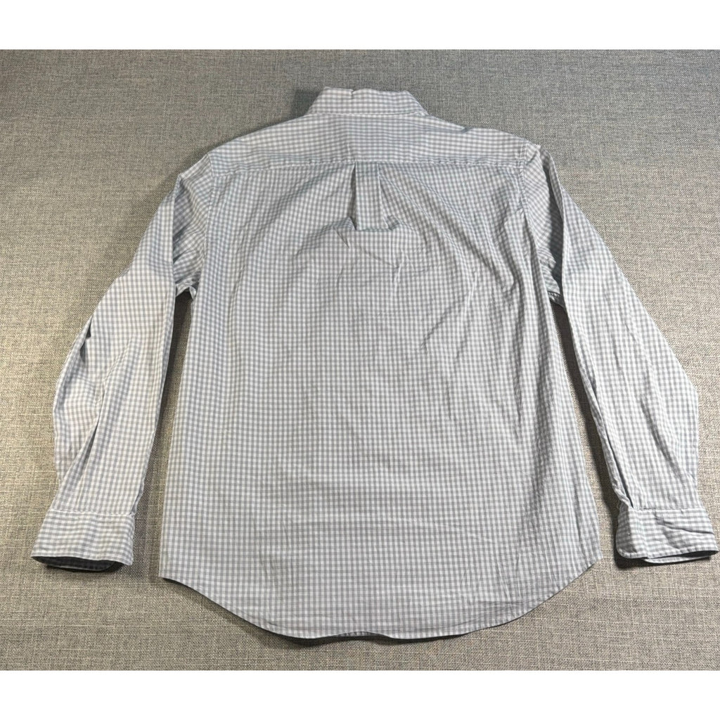 Vineyard Vines Classic Fit Tucker Shirt Mens Medium Gray Gingham Cotton Stretch