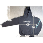 Rick and Morty Hoodie Adult S Black Wubba Lubba Dub Dub Graphic Pullover