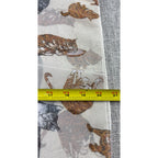 Vintage Cat Print Scarf Lot 2 City Silk Co Red Ivory Sheer Made in Korea