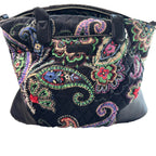 Vera Bradley Day Off Satchel Kiev Paisley Quilted Shoulder Bag Purse Black Trim