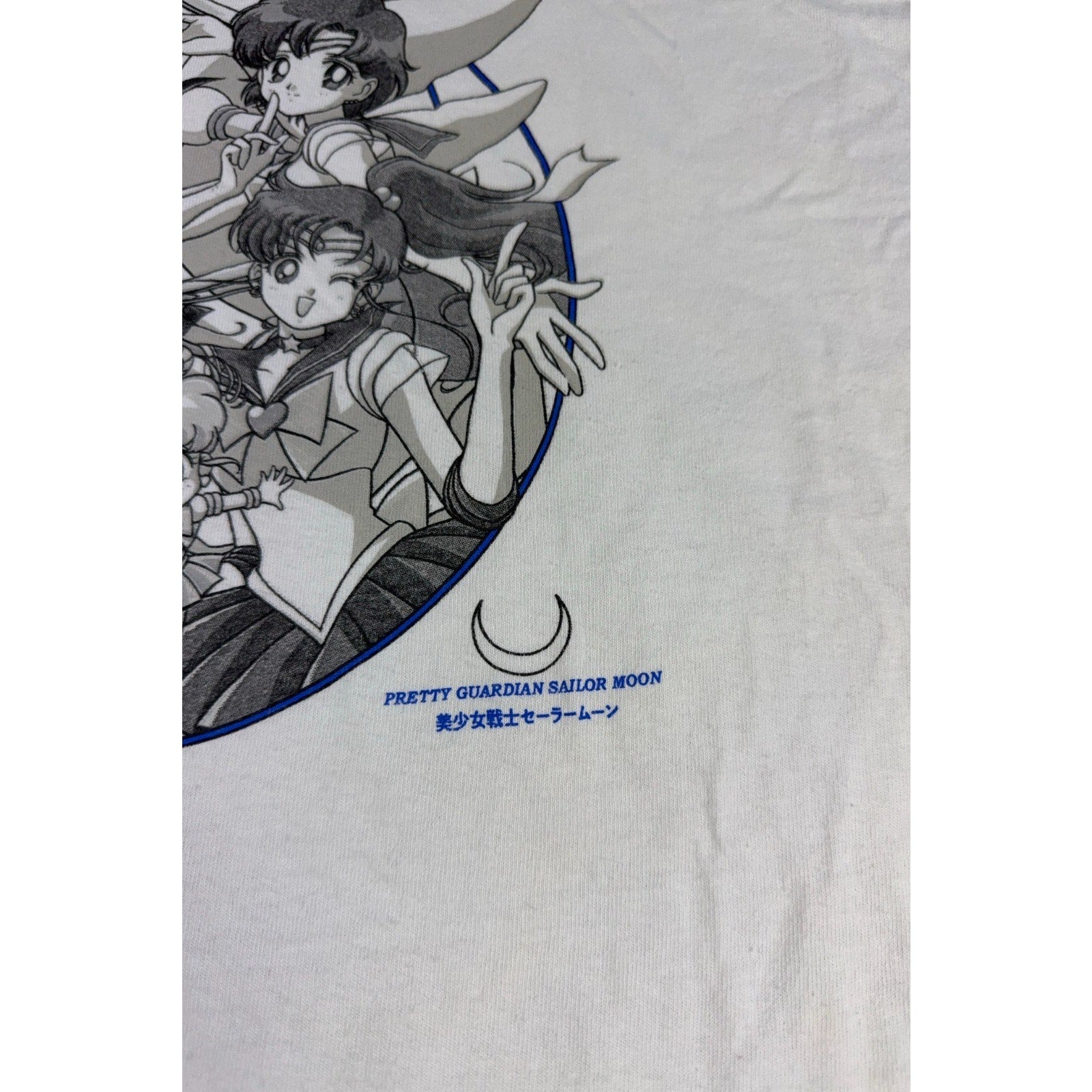 Sailor Moon T Shirt Mens XL Pretty Guardian Anime Sailor Scouts White Graphic T