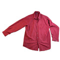 Brandini Le Collezioni Shirt Mens XL Red Faux Suede Microfiber Retro Button Up