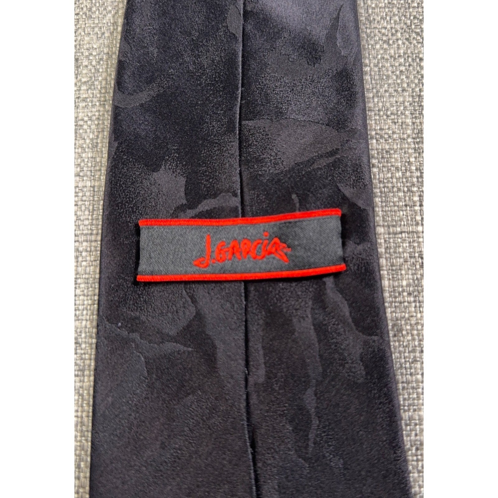 J Garcia Jerry Garcia Tie Mens Black Blue Abstract Art 100% Silk Necktie