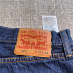 Levi’s 501 Jeans Mens 33x34 Tag 33x32 Actual Made in Egypt Button Fly Denim