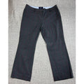 Lands' End Women's 12P Gray Pink Windowpane Plaid Mid Rise Trouser Pants