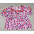 Savanna Jane Top Womens 2X Pink Embroidered Boho Tunic Blouse Plus Size