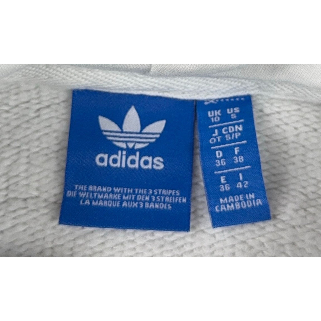 Adidas Originals Trefoil Hoodie Womens S White Gray Navy Colorblock Pullover