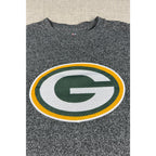 Green Bay Packers Majestic T Shirt Mens M Gray Heather NFL Logo Graphic Tee