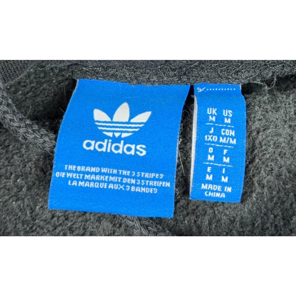 Adidas Originals Hoodie Mens M Black Trefoil 3 Stripes Sleeve Graphic Pullover