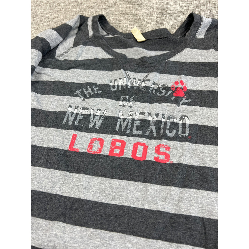 UNM Lobos Striped Distressed Sweatshirt Women’s XL
