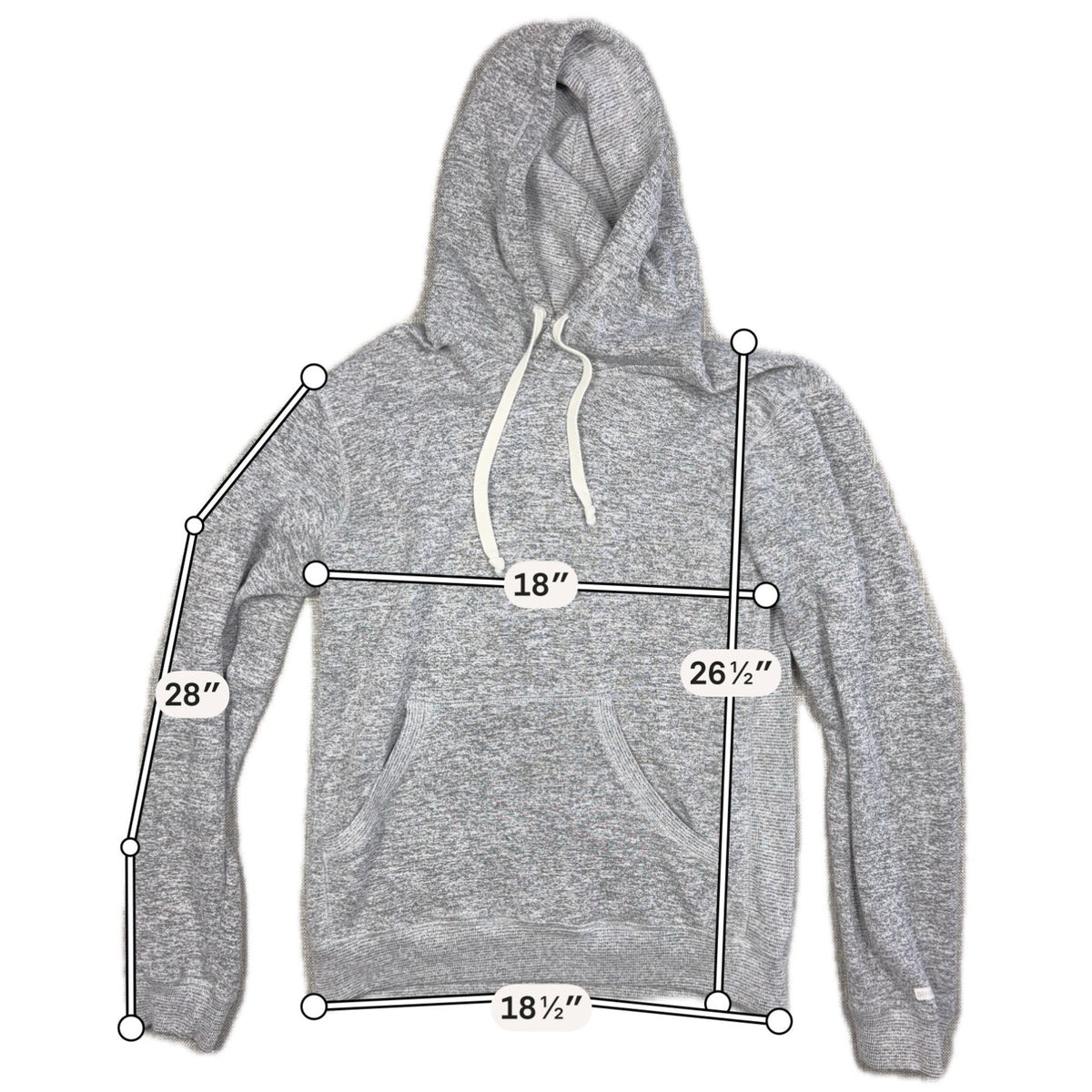 Devium Made in USA Gray Marled Pullover Hoodie Tagged Large
