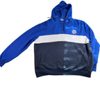 Chelsea FC Hoodie Mens 3XL Blue White Navy 1/4 Zip Official Soccer Pullover