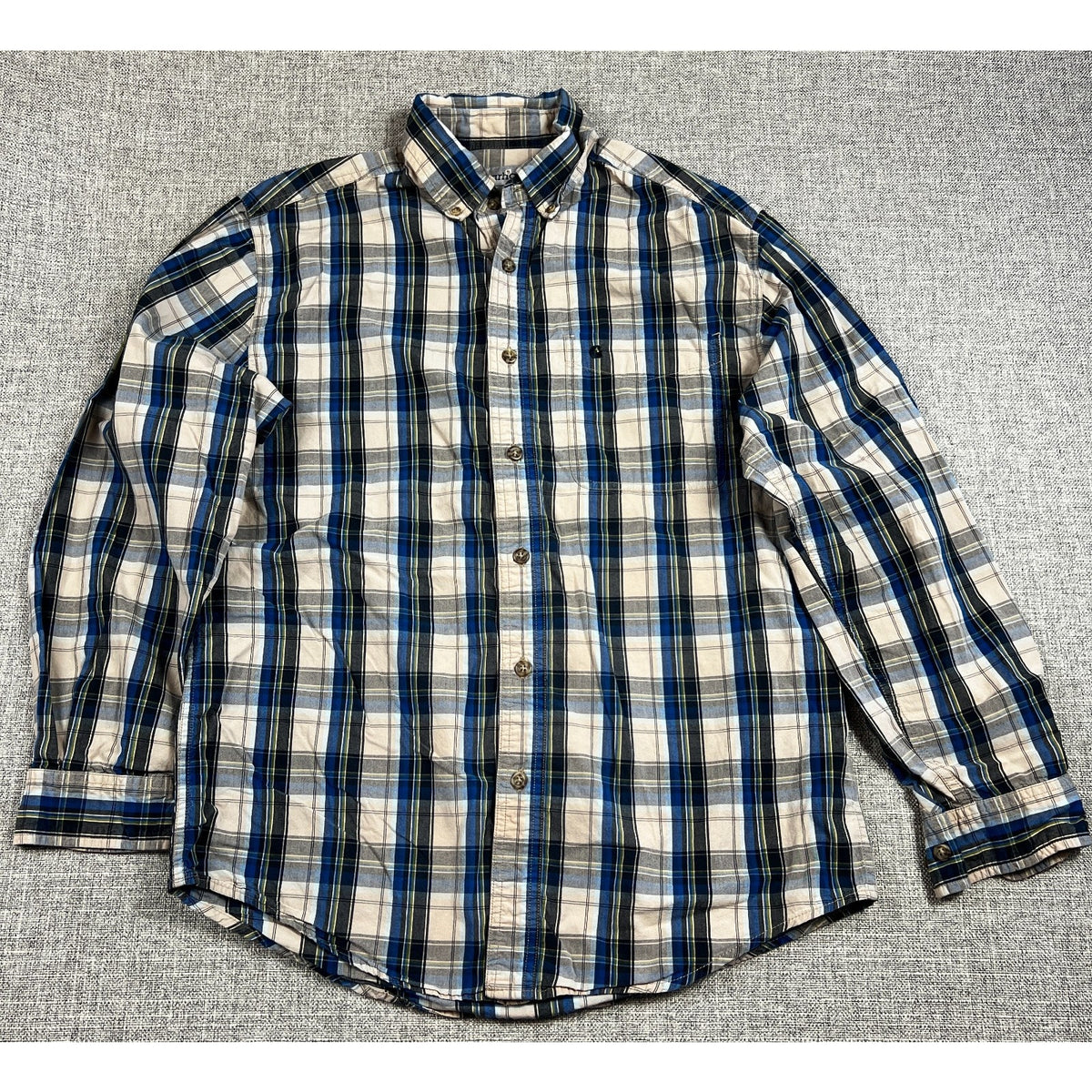 Lot 2 Carhartt S218 Plaid Shirts Mens M Regular Long Sleeve Workwear