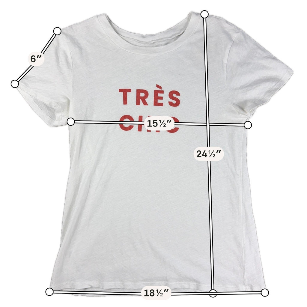 LOFT Outlet Tres Chic Graphic T Shirt Womens Small White Red French Quote