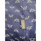 Eddie Bauer Mens Large Blue Geometric Print Button Up Shirt Short Sleeve