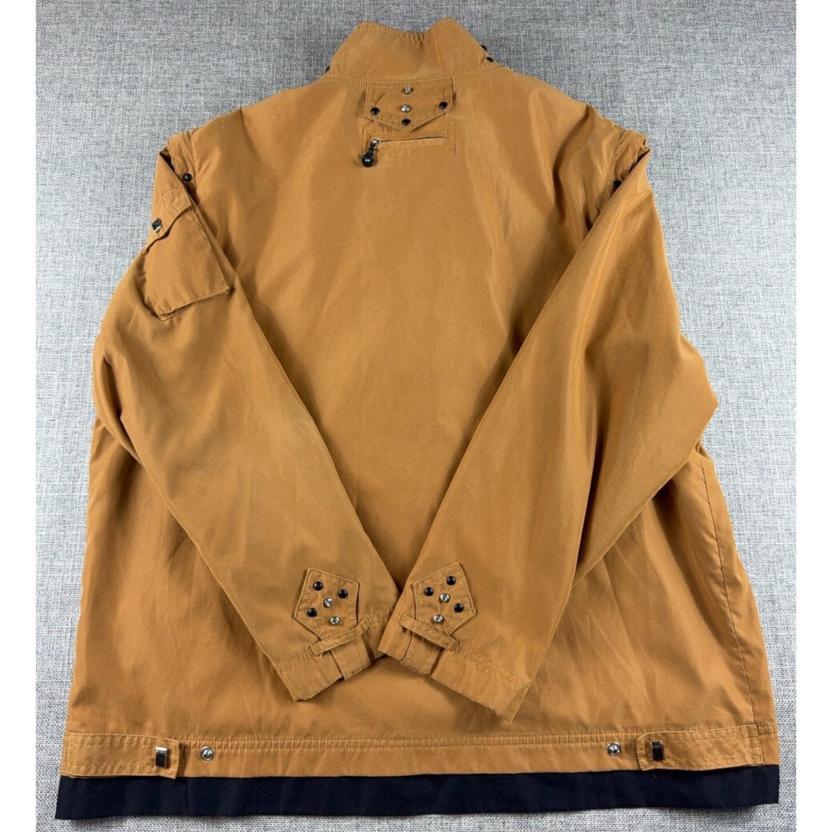 Jamie Sadock XL Y2K Utility Jacket Tan Techwear Convertible Sleeve Cargo Golf