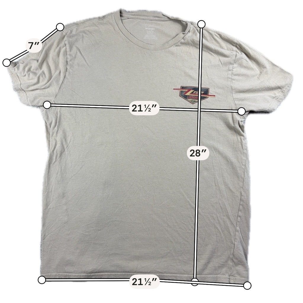 Wrangler ZZ Top Lowdown Since 69 Mens L Tan Double Sided Graphic T Shirt