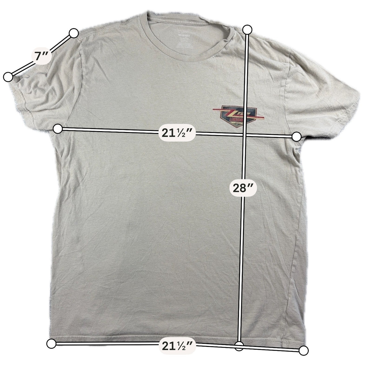 Wrangler ZZ Top Lowdown Since 69 Mens L Tan Double Sided Graphic T Shirt