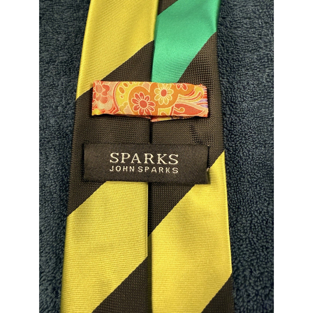 Lot of 2 Men’s Designer Prep Stripe Ties Ashford Brooks John Sparks Silk