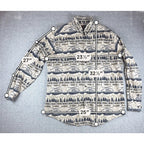 Woolrich Mens XL Fishing Shirt Fish Rods Trees Outdoor Print Button Down