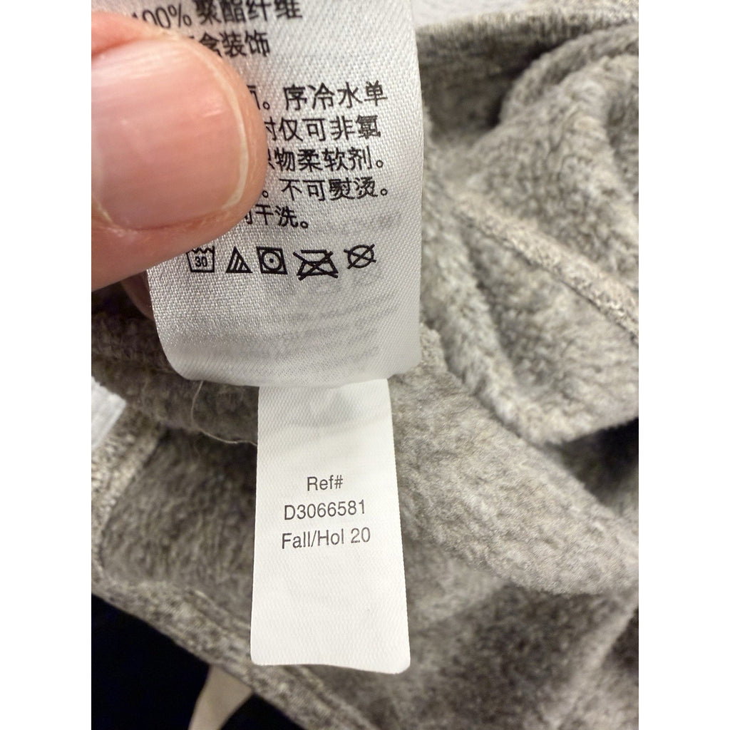 Eddie Bauer Mens XL Quarter Zip Sweater Fleece Pullover Gray Sherpa Lined