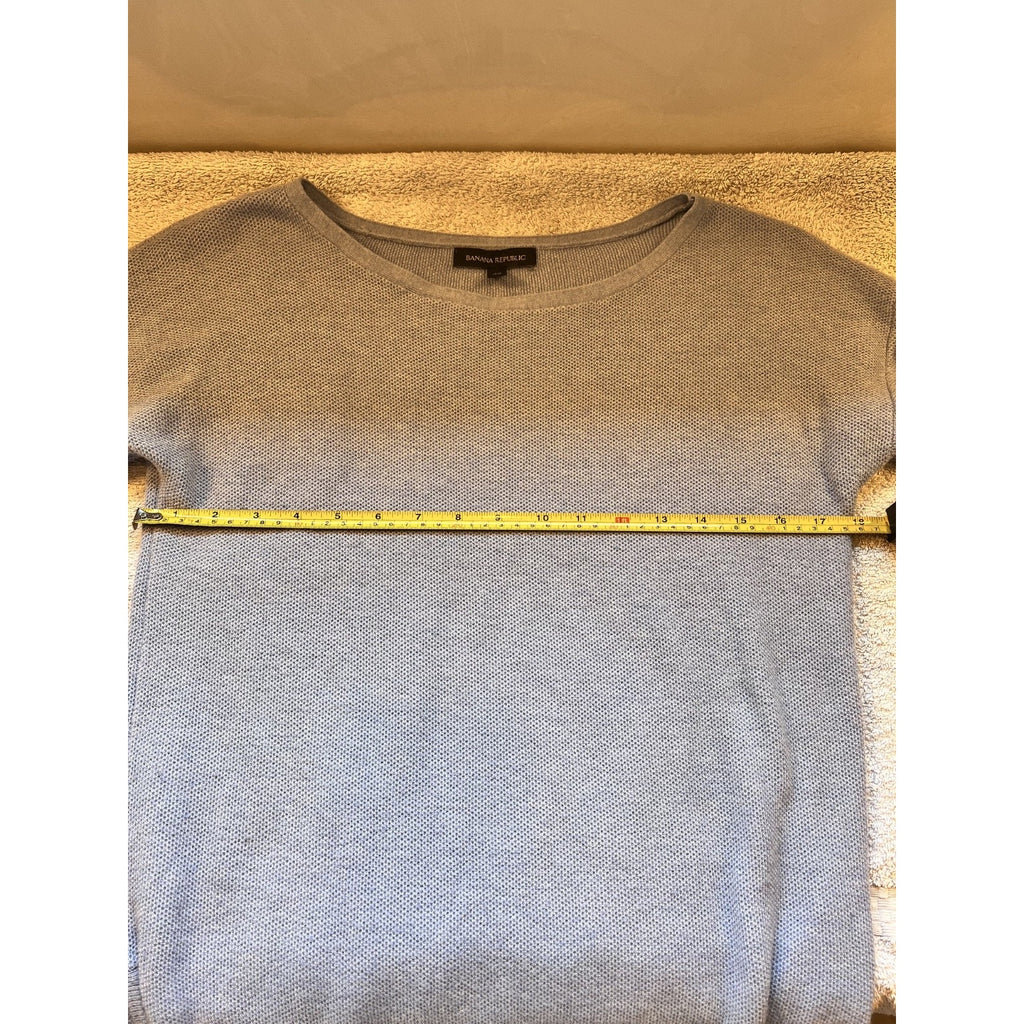 Banana Republic Textured Knit Sweater Womens Medium Purple Gray Boat Neck Side S