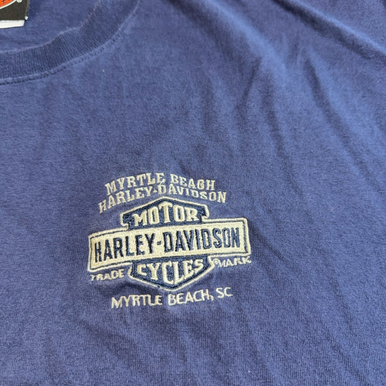 Harley Davidson Myrtle Beach T Shirt Men XL Navy Embroidered Logo South Carolina