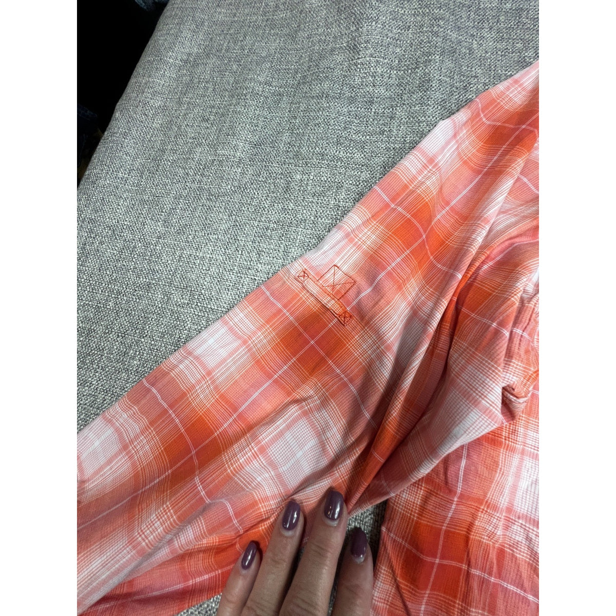 Duluth Trading Sidewinder Shirt Womens 2XL Coral Plaid Vented UPF 30