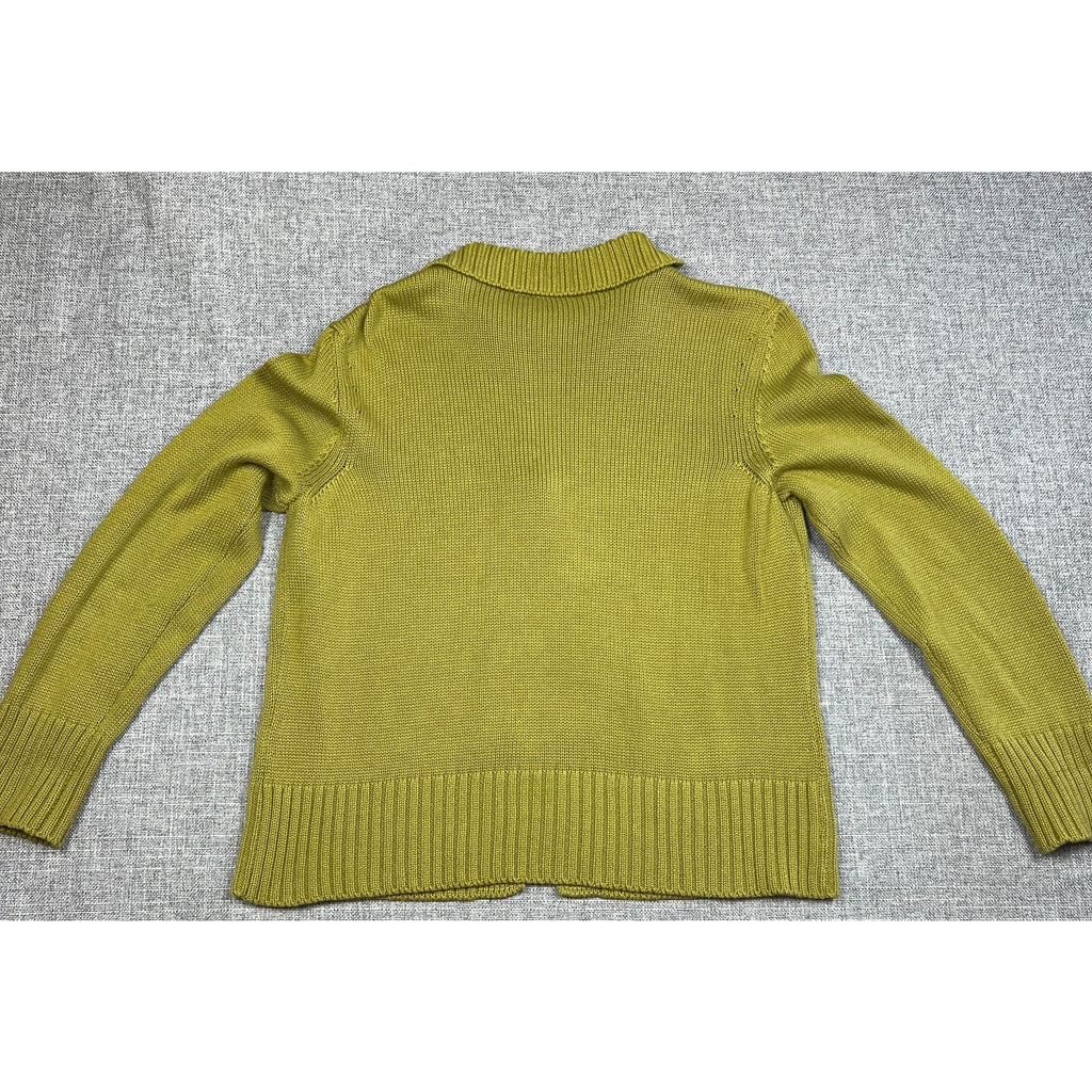 Vintage Talbots Made in Italy Green Knit Cardigan Womens M Cotton Blend