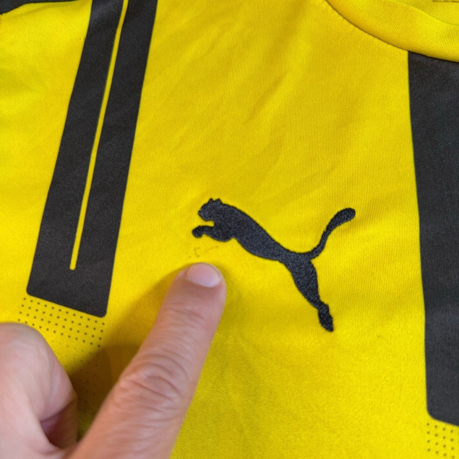 Borussia Dortmund 2016-17 Home Jersey Puma BVB Evonik Men L Yellow Flaws