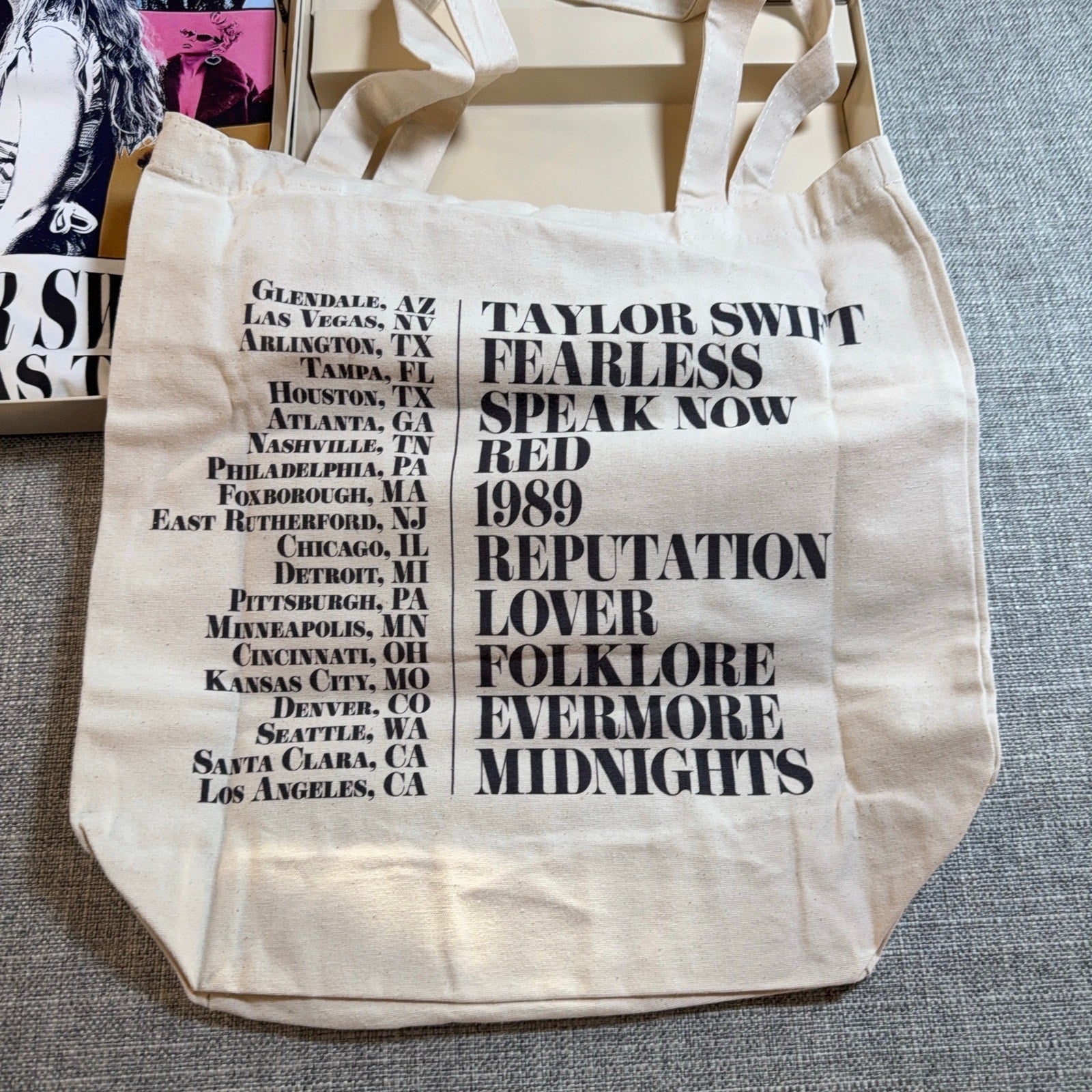 Taylor Swift Eras Tour 2023 VIP Merch Box Houston Poster Tote Pin Complete Lot