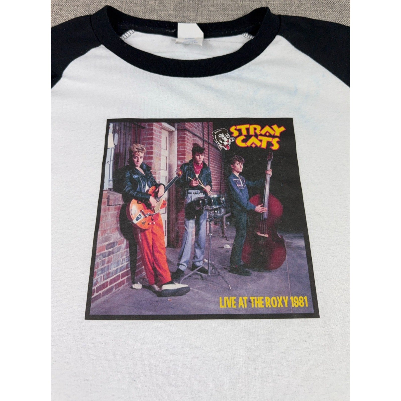 Stray Cats Live at the Roxy 1981 Raglan Baseball Shirt XL Rockabilly Band Tee