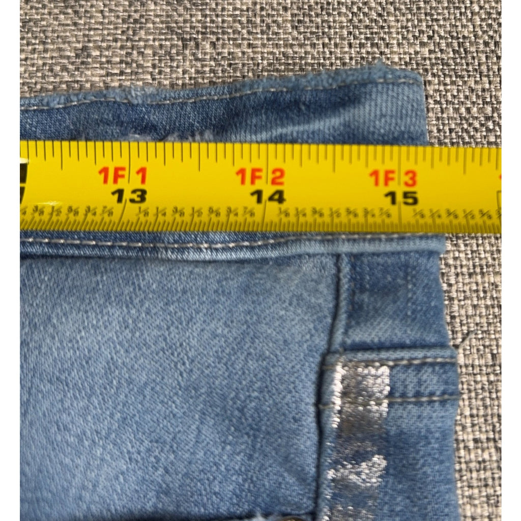 PAIGE Hoxton Ankle Jeans Womens 30 Blue Metallic Silver Stripe Skinny High Rise