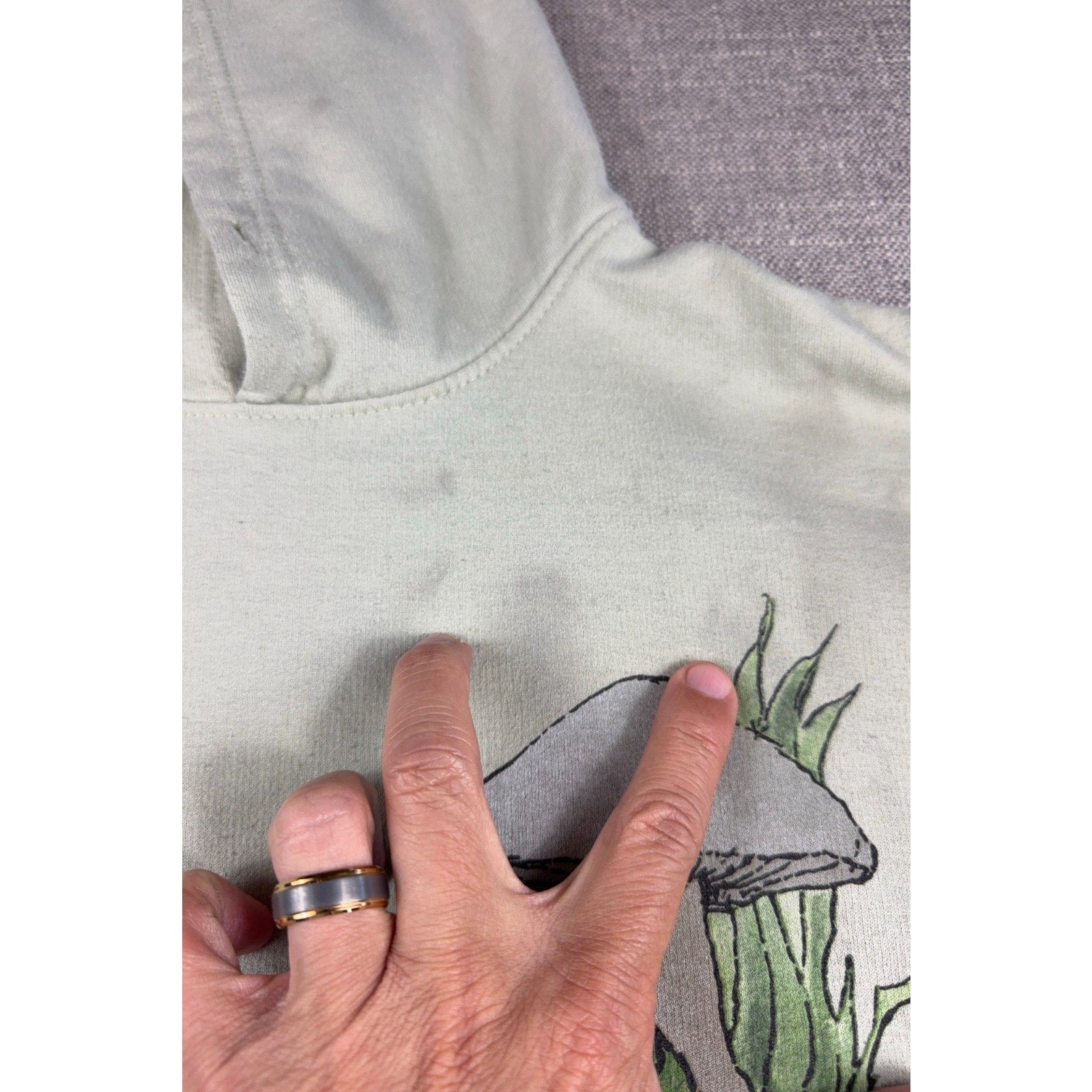 Frog and Toad Hoodie Mens Medium Sage Green Best Friends Graphic Pullover
