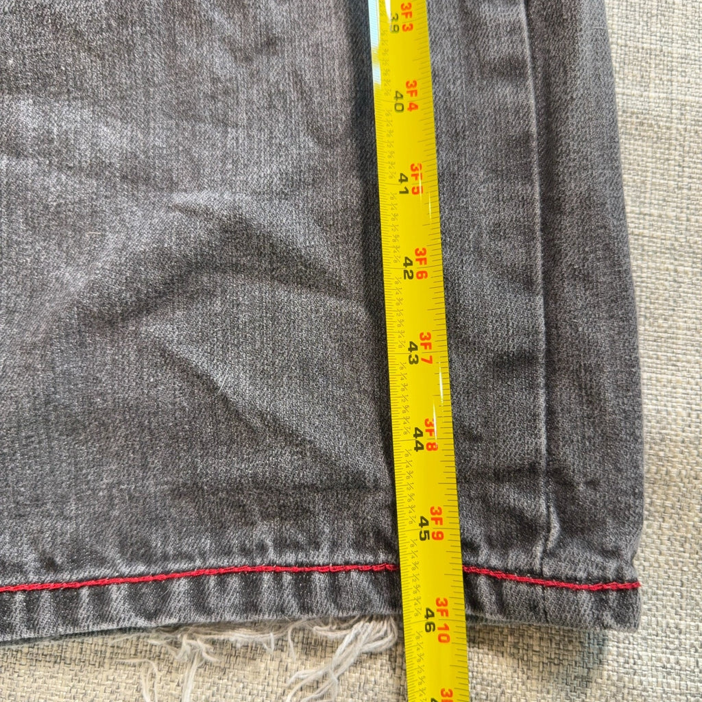 Coogi Australia Jeans Mens 42x35 Gray Baggy Y2K Hip Hop Embroidered Denim