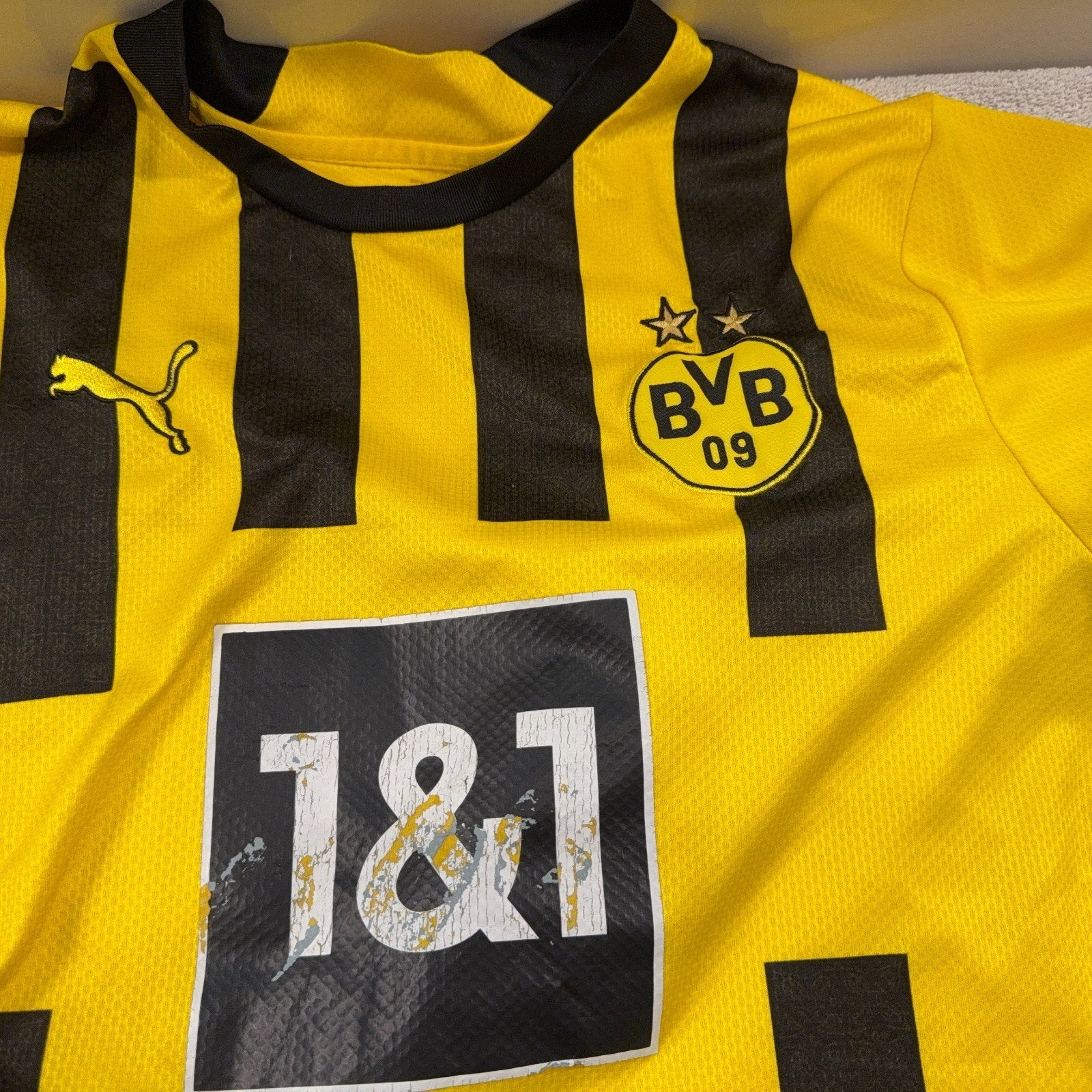 Puma Borussia Dortmund BVB Jersey Mens Small Yellow Black #8 Soccer Football Kit