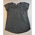 Juicy Couture Womens S Black Gray Marled Tunic Top Ruched Cap Sleeve