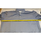 Donald Ross Golf Polo Shirt Mens XLT Blue Yellow Print Stretch Performance 1896