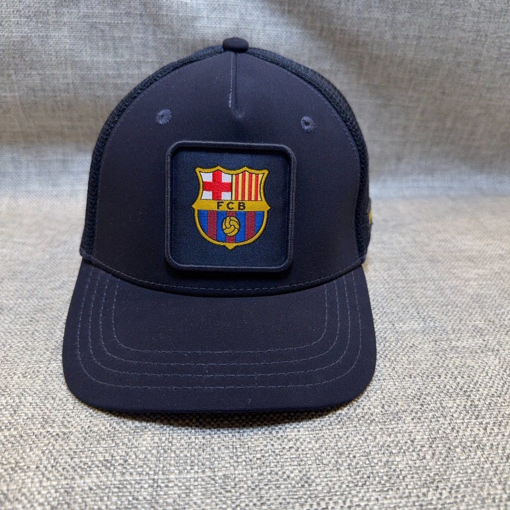 FC Barcelona FCB Navy Trucker Hat Mesh Snapback Barça Crest Soccer Cap OSFA