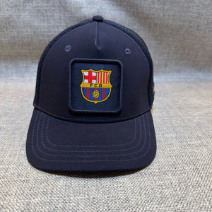 FC Barcelona FCB Navy Trucker Hat Mesh Snapback Barça Crest Soccer Cap OSFA