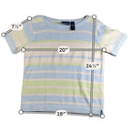 Crazy Horse Liz Claiborne Sweater Women’s S Pastel Striped Short Sleeve Knit NWT